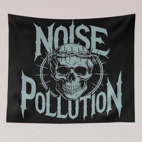 Item preview, Noise Pollution Death Metal Gothic Skull Streetwear designed and sold by Thompika.