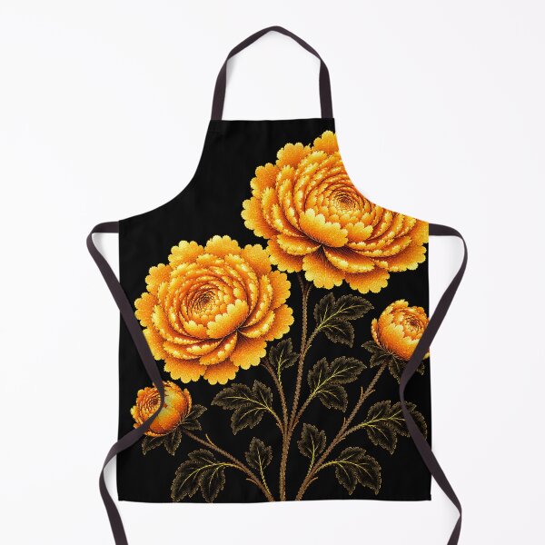 Item preview, Autumn Amber Gold Peony Pair – Korean Floral Folk Art designed and sold by K-Tradition.