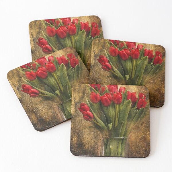 Item preview, Crimson Tulips in Gold designed and sold by Kimberly Palmer.