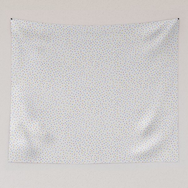 Item preview, Pink, Blue, and Yellow Organic Drawn Polka Dots on a White Paper Background, Small Sized Repeating Pattern designed and sold by Nicolette Olivier.