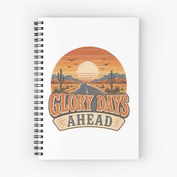 Item preview, Glory Days Ahead Retro Desert Sunset Road Inspirational Western Design designed and sold by SoulThread Studio.