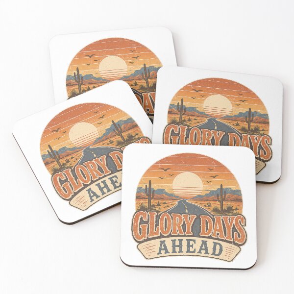 Item preview, Glory Days Ahead Retro Desert Sunset Road Inspirational Western Design designed and sold by SoulThread Studio.