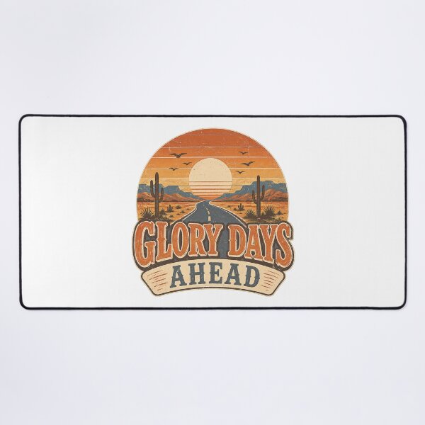 Item preview, Glory Days Ahead Retro Desert Sunset Road Inspirational Western Design designed and sold by SoulThread Studio.