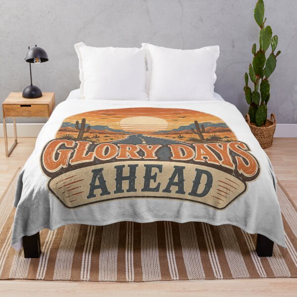 Item preview, Glory Days Ahead Retro Desert Sunset Road Inspirational Western Design designed and sold by SoulThread Studio.