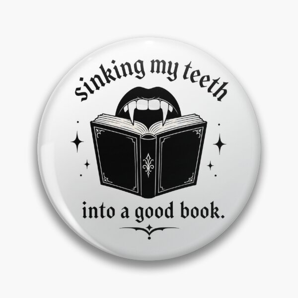 Item preview, Sinking My Teeth Into A Good Book Gothic Vampire Humor designed and sold by moonlitlibrary.