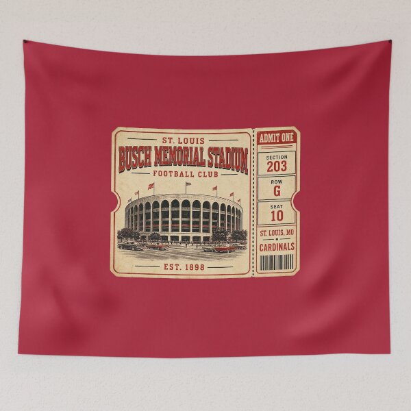 Item preview, Busch Memorial Stadium Vintage Ticket Shirt,  St. Louis Cardinals Football Club Retro Stadium Tee designed and sold by GhostDawgs.