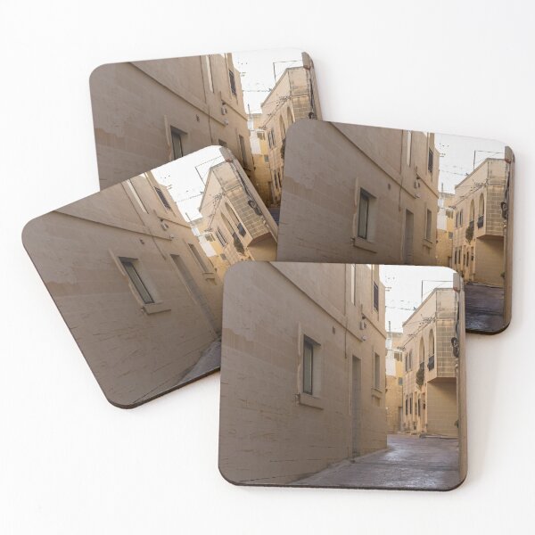 Item preview, Quiet Narrow Stone Alleyway Between Historic Buildings With Wall Lanterns And Mediterranean Character designed and sold by Nmallia.