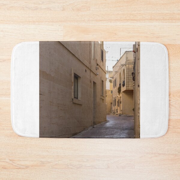 Item preview, Quiet Narrow Stone Alleyway Between Historic Buildings With Wall Lanterns And Mediterranean Character designed and sold by Nmallia.