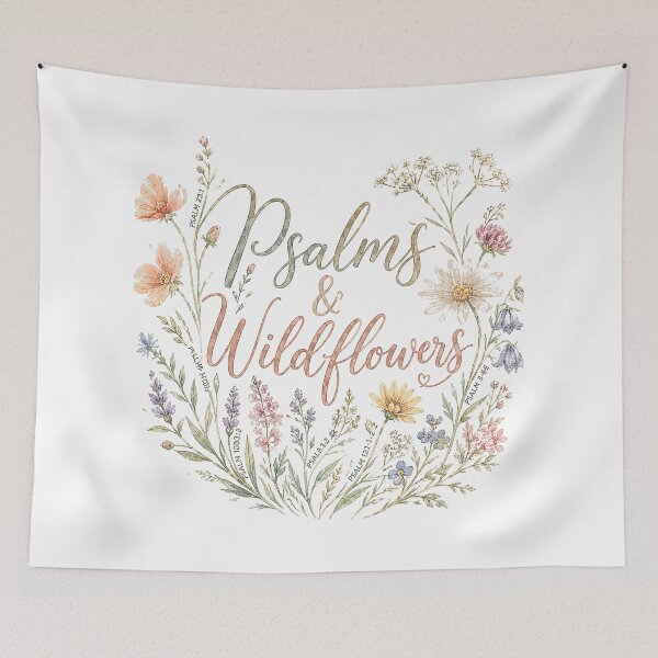 Item preview, Psalms and Wildflowers - Floral Christian Scripture Garden Faith Design designed and sold by SoulThread Studio.
