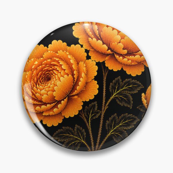 Item preview, Autumn Amber Peony Pair – Korean Folk Floral Art designed and sold by K-Tradition.
