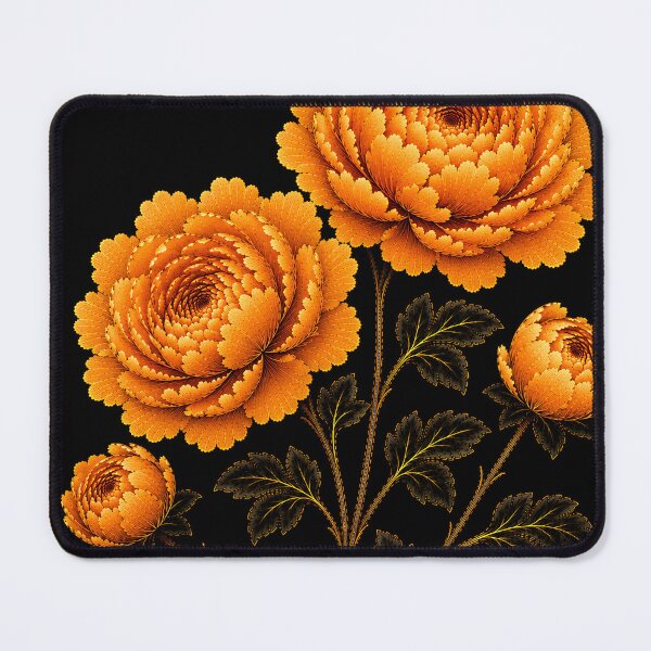 Item preview, Autumn Amber Peony Pair – Korean Folk Floral Art designed and sold by K-Tradition.