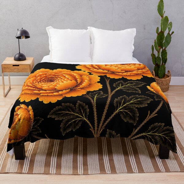 Item preview, Autumn Amber Peony Pair – Korean Folk Floral Art designed and sold by K-Tradition.
