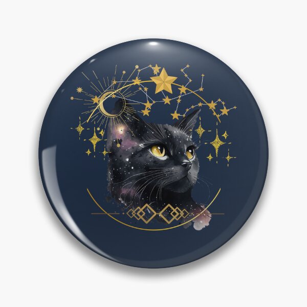 Item preview, Mystical black cat with stars and moon designed and sold by DidiDesignShop.