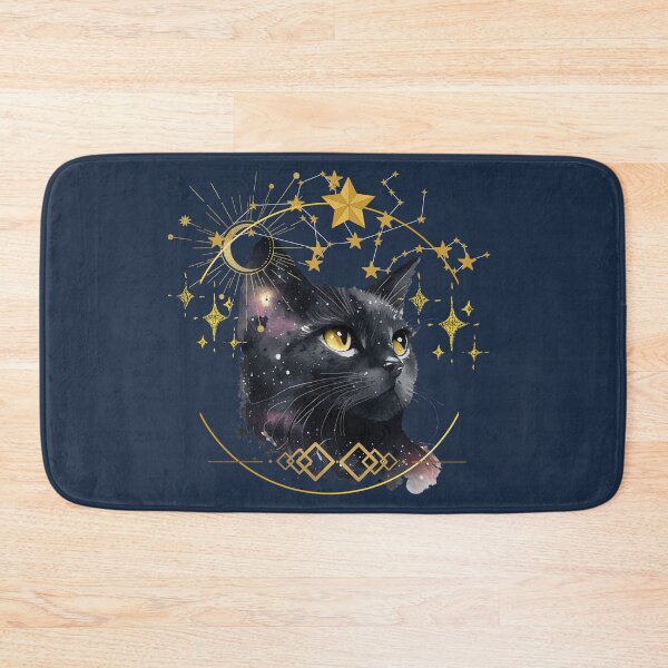 Item preview, Mystical black cat with stars and moon designed and sold by DidiDesignShop.