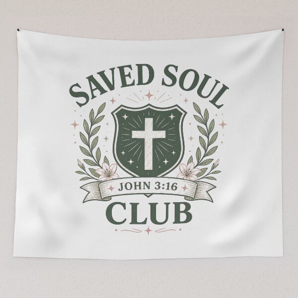Item preview, Saved Soul Club John 3:16 Christian Vintage Faith Design designed and sold by SoulThread Studio.