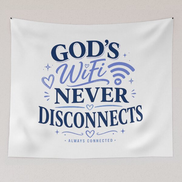 Item preview, God’s WiFi Never Disconnects Funny Christian Faith Tech Design designed and sold by SoulThread Studio.