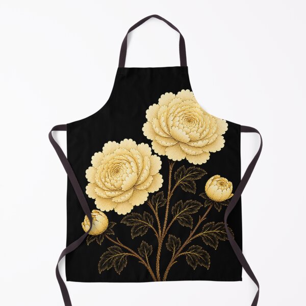 Item preview, Spring Soft Gold Peony Pair – Korean Floral Folk Art designed and sold by K-Tradition.