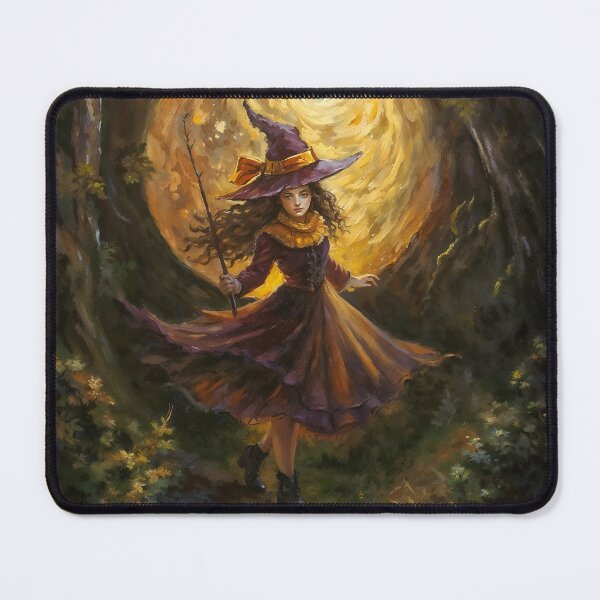 Item preview, Young Witch Full Moon Halloween Autumn Art designed and sold by DarkHolyQueen.
