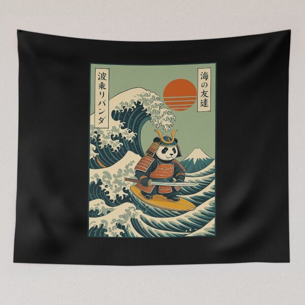 Item preview, Cute Panda Surfing Great Wave Japanese  designed and sold by charoen-design.