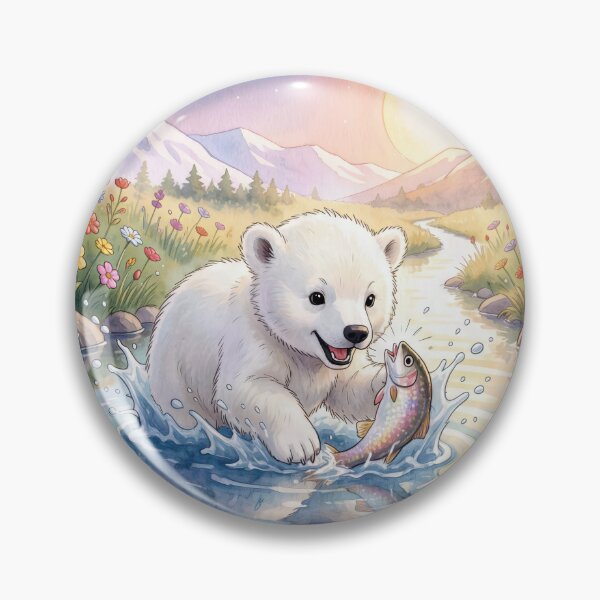 Item preview, Polar Bear Cub Playing with a Fish designed and sold by Maria Dryfhout.