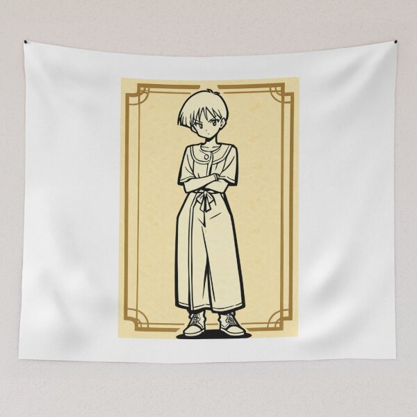 Item preview, Illustration - Person in jumpsuit tied at waist arms crossed designed and sold by AnimeShin.