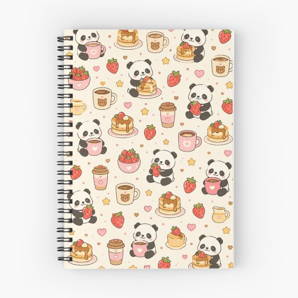 Item preview, Cozy Panda Breakfast Coffee Pattern designed and sold by Soft Berry Studio.