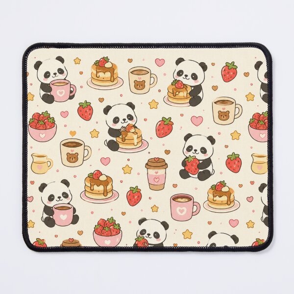 Item preview, Cozy Panda Breakfast Coffee Pattern designed and sold by Soft Berry Studio.