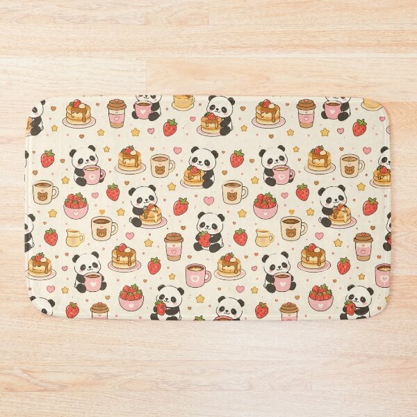 Item preview, Cozy Panda Breakfast Coffee Pattern designed and sold by Soft Berry Studio.