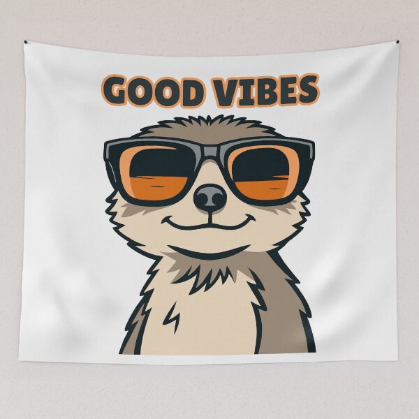 Item preview, Good Vibes Meerkat designed and sold by PrintyRelatable.