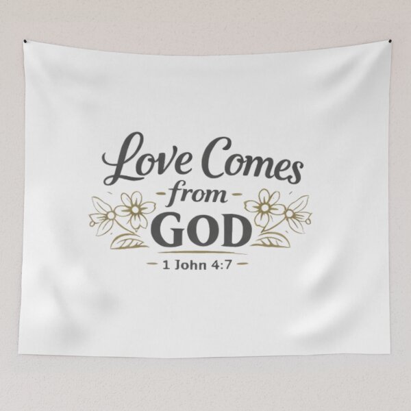 Artikelvorschau, Liebe kommt von Gott – 1. Johannes 4,7 Christliches Blumendesign entworfen und verkauft von SoulThread Studio.