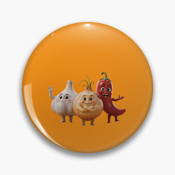 Item preview, Cute 3D cartoon garlic, onion and chili characters with big eyes, smiling face designed and sold by 123ks.