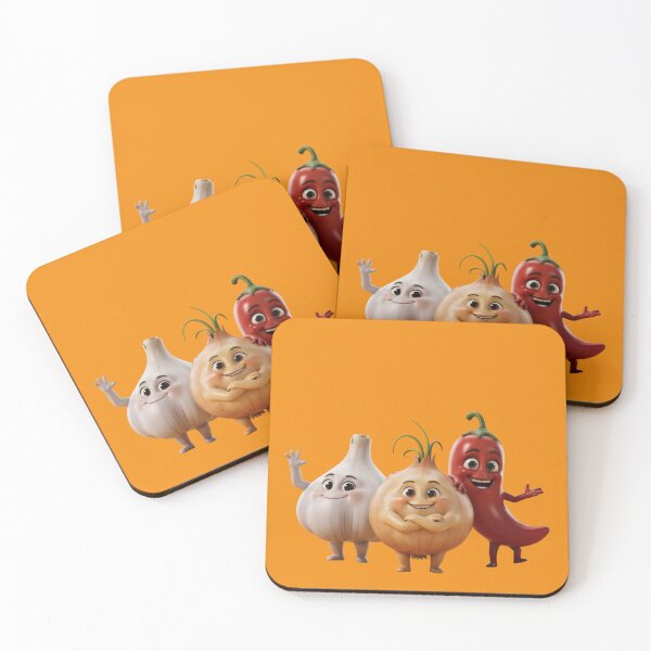 Item preview, Cute 3D cartoon garlic, onion and chili characters with big eyes, smiling face designed and sold by 123ks.