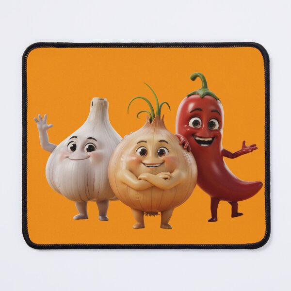 Item preview, Cute 3D cartoon garlic, onion and chili characters with big eyes, smiling face designed and sold by 123ks.
