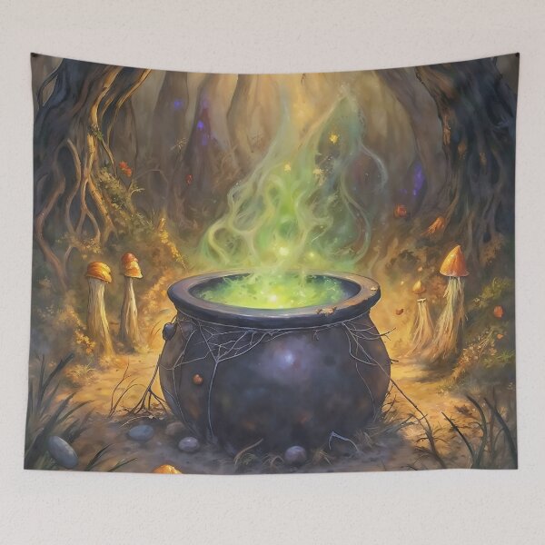 Item preview, Witchs Cauldron Green Potion Magic Forest Art designed and sold by DarkHolyQueen.