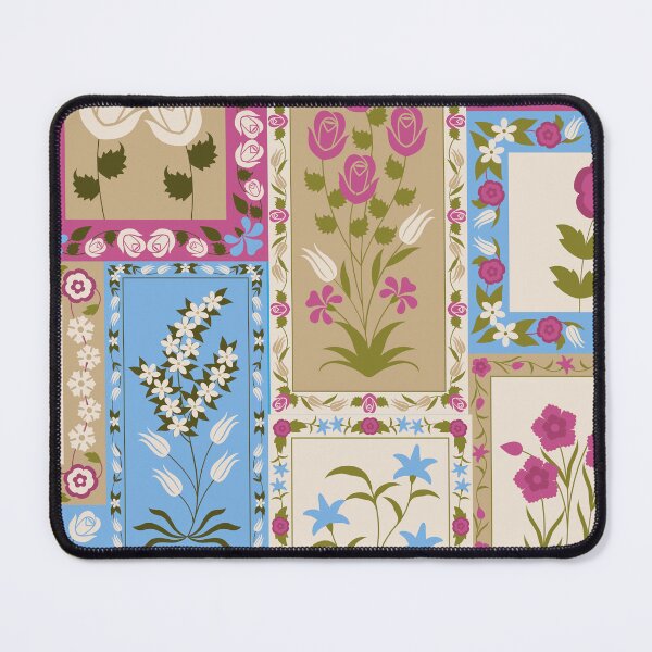 Item preview, Vintage Folk Art Floral Patchwork Pattern designed and sold by TwilightDrafts.