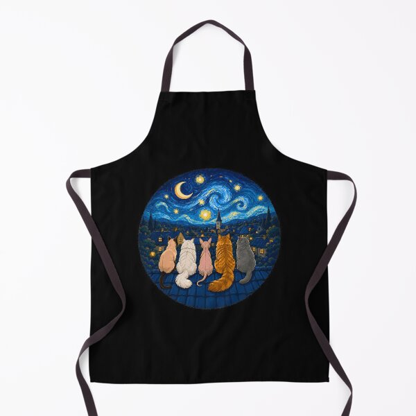 Item preview, Cat Starry Night Cats Rooftop Scene Feline designed and sold by Randomera.