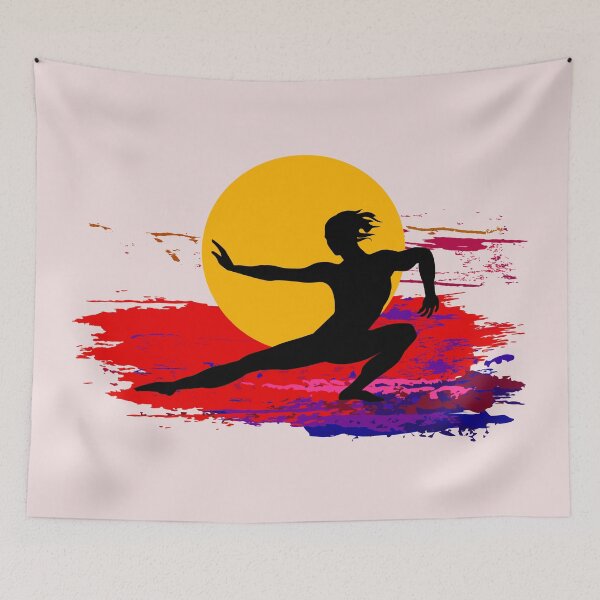 Item preview, A striking, stylized graphic illustration featuring a martial artist in a dynamic stance designed and sold by Arija07.