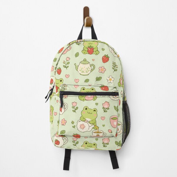 Item preview, Cute Strawberry Frog Garden Pattern designed and sold by Soft Berry Studio.