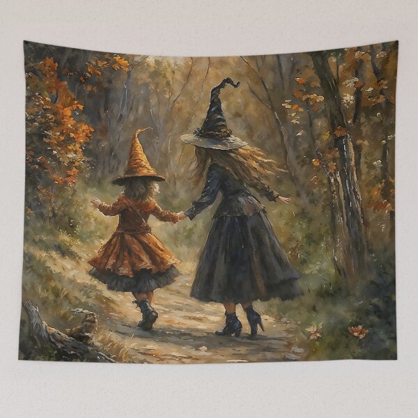 Item preview, Witch Sisters Autumn Forest Halloween Magic Art designed and sold by DarkHolyQueen.
