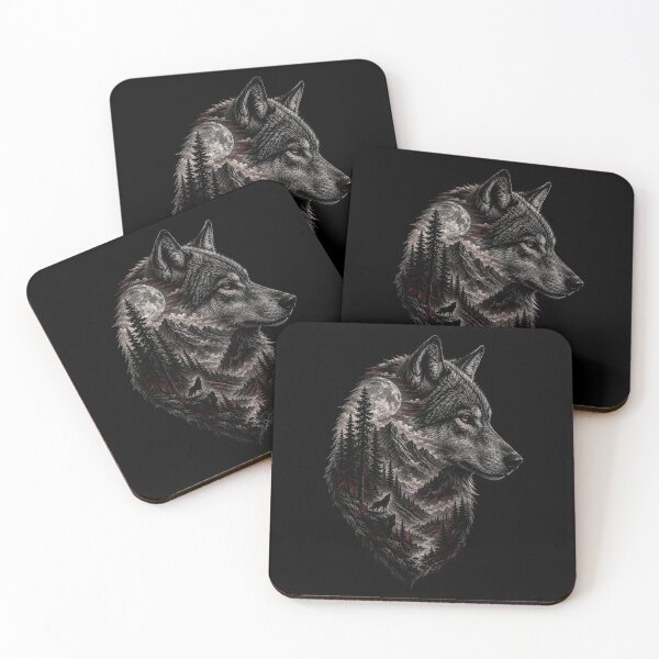 Item preview, Wolf Under the Full Moon Dark Forest Nature designed and sold by Kladhadredo.
