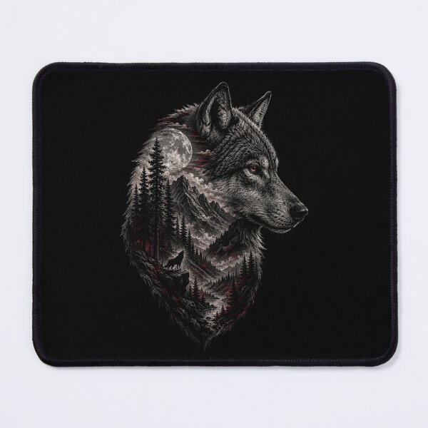 Item preview, Wolf Under the Full Moon Dark Forest Nature designed and sold by Kladhadredo.