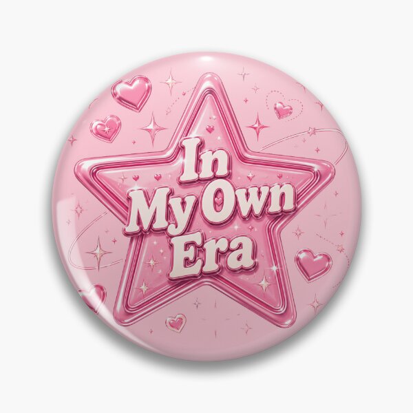 Item preview, In My Own Era Y2K Shiny Pink Star - Cyber Metallic Hearts designed and sold by NinaVibeStudio.