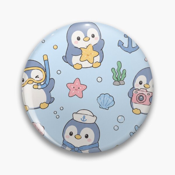 Item preview, Cute Ocean Penguin Adventure Pattern designed and sold by Soft Berry Studio.