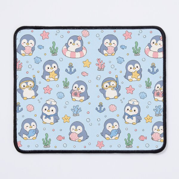 Item preview, Cute Ocean Penguin Adventure Pattern designed and sold by Soft Berry Studio.