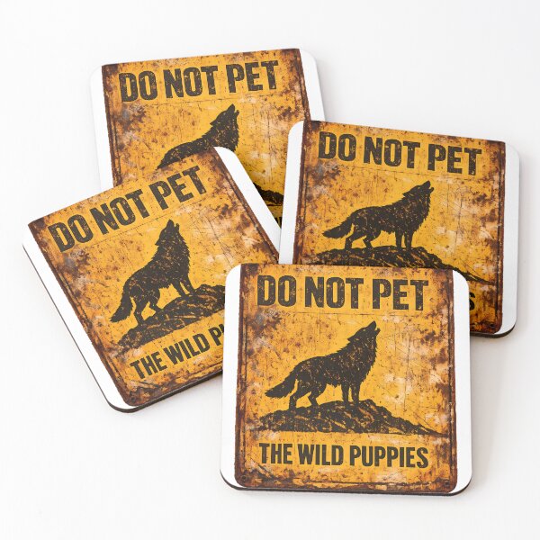Item preview, Funny Wolf Warning Sign Do Not Pet Wild Puppies Sticker designed and sold by MIROUZ2000.