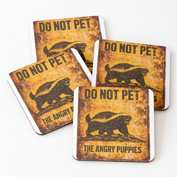 Item preview, Funny Honey Badger Sign Do Not Pet Angry Puppies Sticker designed and sold by MIROUZ2000.