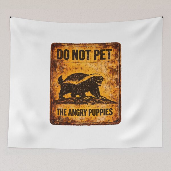 Item preview, Funny Honey Badger Sign Do Not Pet Angry Puppies Sticker designed and sold by MIROUZ2000.