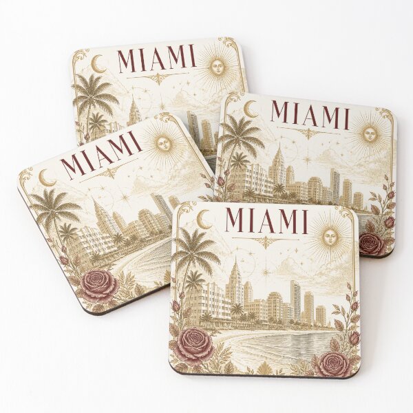 Item preview, Miami Vintage Ivory T-Shirt – Elegant Miami Gift for Women designed and sold by SunnyDesign82.