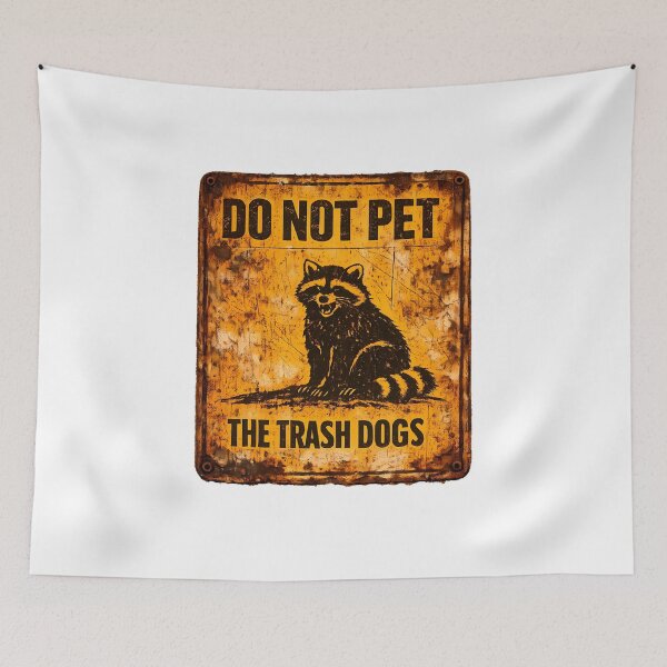 Item preview, Funny Raccoon Warning Sign Do Not Pet Trash Dogs Sticker designed and sold by MIROUZ2000.