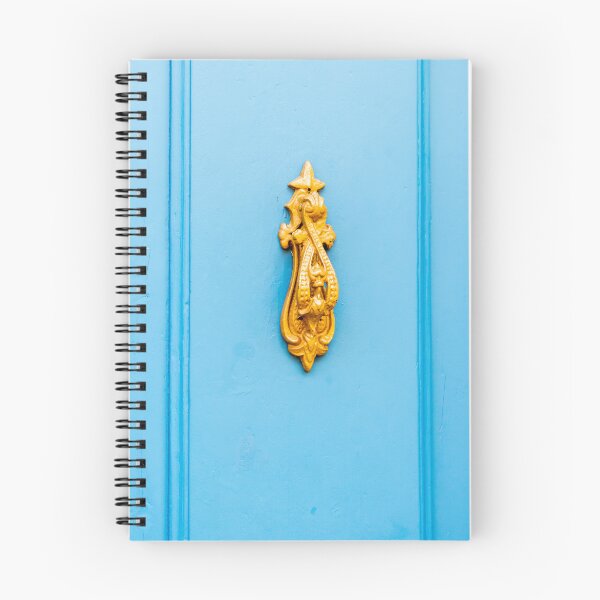Item preview, Gold Door Knocker On Bright Blue Painted Door With Ornate Vintage Design And Texture designed and sold by Nmallia.